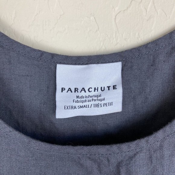SOLD Parachute Linen Tank Coal Gray Size XS Scoop Neck Cropped Lagenlook - Picture 6 of 8